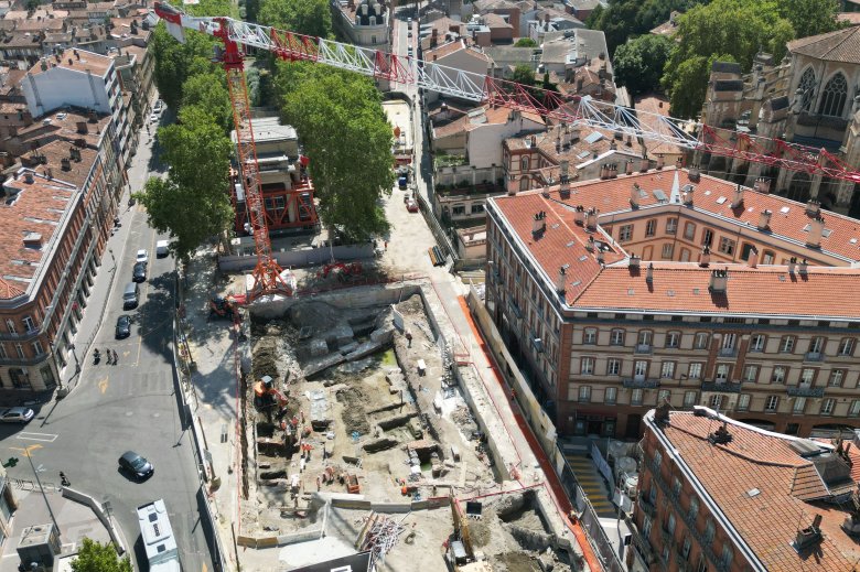 Los cavaments arqueologics contunhan a la futura estacion François Verdier de la 3a linha de mètro a Tolosa